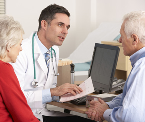 Thinkstock image- Older man and woman with doctor